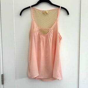 Collective Concepts Ballerina Pink and Cream Crochet Detail Top
